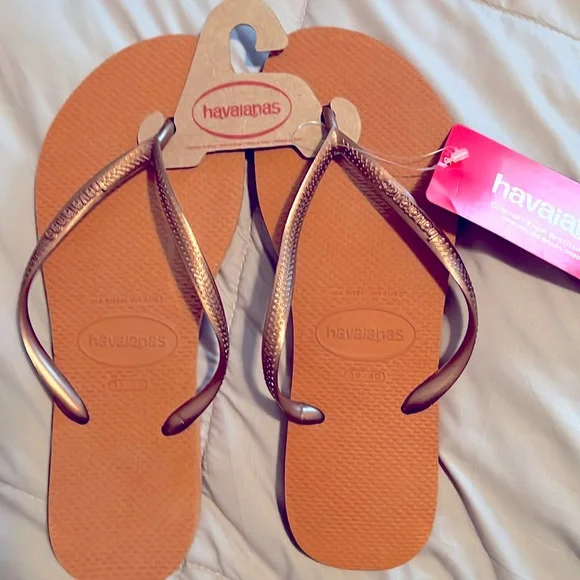 Havaianas Shoes Nwt Orange Bronze Havaianas Flip Flops Poshmark